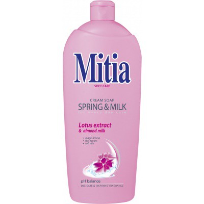 Mitia 1l tek.mýdlo Spring+ Milk NN | Toaletní mycí prostředky - Tekutá mýdla - Bez dávkovače